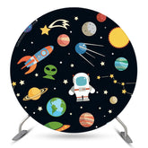 Planet Astronaut Raum Thema Kreis Hintergrund Abdeckung